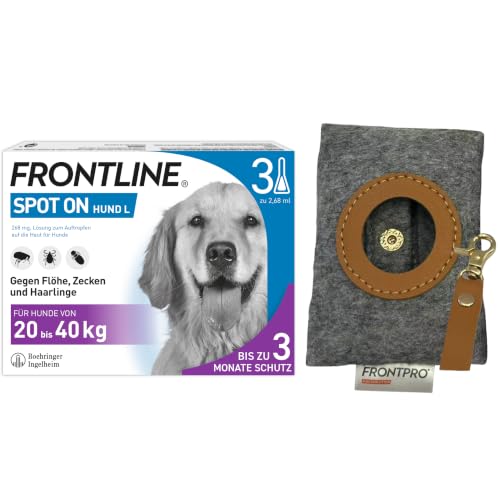 FRONTLINE Spot ON Hund L gegen Zecken, Flöhe & Haarlinge (20 bis 40 kg)
