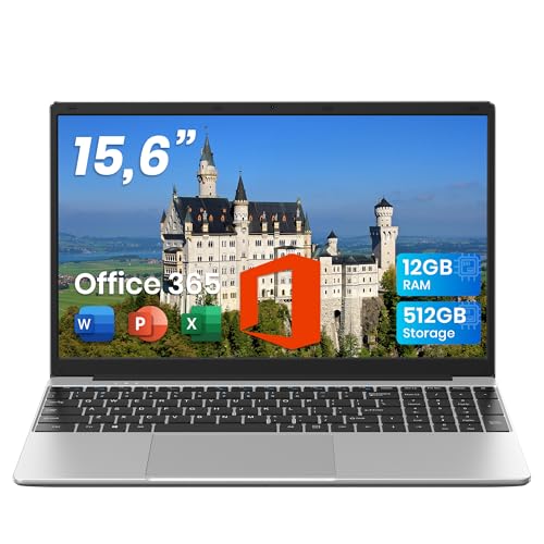 jumper Laptop 15,6 Zoll FHD Display, Office 365, 12 GB RAM 512 GB ROM TF Erweitern 512GB, 5205U Prozessor Notebook(bis zu 2,3 GHz), 2 Stereo-Lautsprecher/USB 3.0/Typ-C/Zehnertastatur