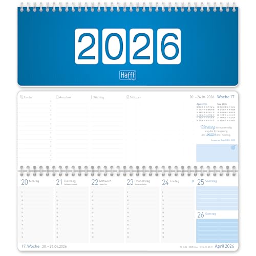 Häfft® Wochen-Tischkalender 2026 quer 