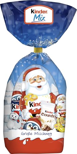 kinder Mix große Mischung – leckere Schokoladen-Spezialitäten aus dem kinder Sortiment zu Weihnachten – 201g