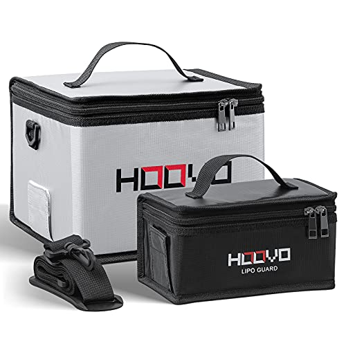HOOVO Lipo Bag Feuerfeste, explosionsgeschützte Lipo Battery Safe Bag LiPo Guard Bag zum Aufbewahren und Aufladen von Lipo-Batterien mit Doppelreißverschluss