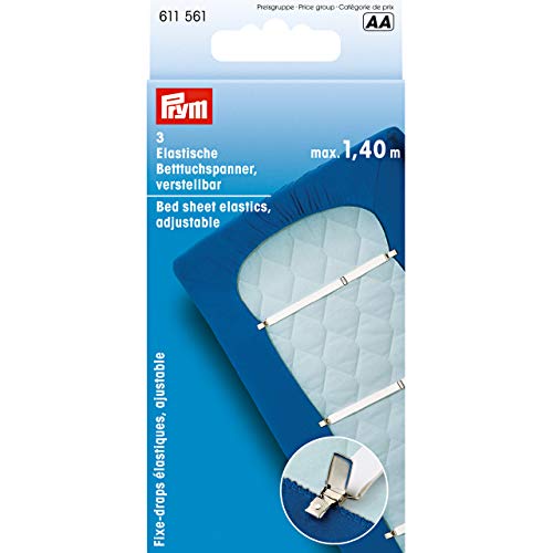 Prym elastische Betttuchspanner, verstellbar, 3 Stück