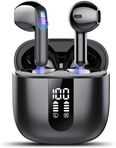 Bluetooth Kopfhörer, In Ear Kopfhörer Kabellos Bluetooth 5.4 Kabellose Kopfhörer mit 4 Mic, 2025 Kabellose Kopfhörer 50 Std ENC Noise Cancelling Earbuds Tiefer Bass, IP7 Wasserdicht Ohrhörer, USB-C