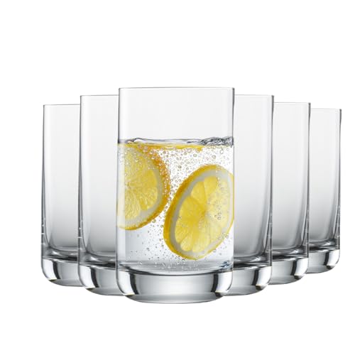 SCHOTT ZWIESEL Allround Becher Simple (6er-Set), geradliniges Trinkglas für Wasser oder Saft, spülmaschinenfeste Tritan-Kristallgläser, Made in Germany (Art.-Nr. 123661)