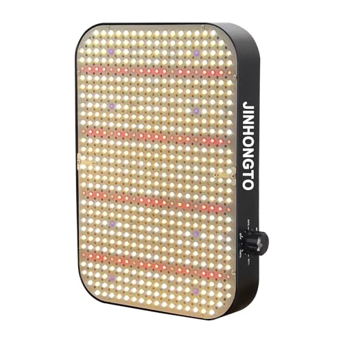 JINHONGTO 130 Watt LED Grow Lampe Dimmbar, Pflanzenlampe LED Vollspektrum, Daisy Chain Funktion, Leiser eingebauter Lüfter