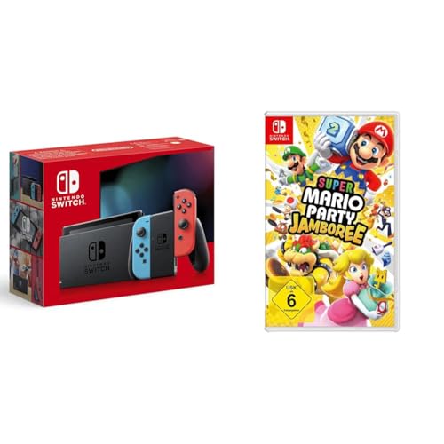 Nintendo Switch-Konsole Neon-Rot/Neon-Blau + Super Mario Party Jamboree