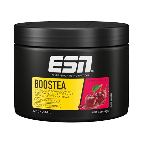 ESN Boostea, Cherry, 200 g, Booster mit Koffein, L-Theanin und Grüntee-Extrakt, vegan - made in Germany
