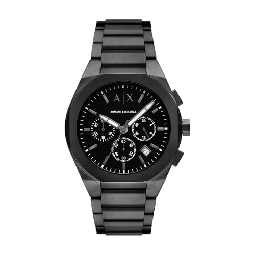 Armani Exchange Herrenuhr, Quarz-Chronographenwerk und 42 mm Gehäusegröße mit Edelstahlarmband