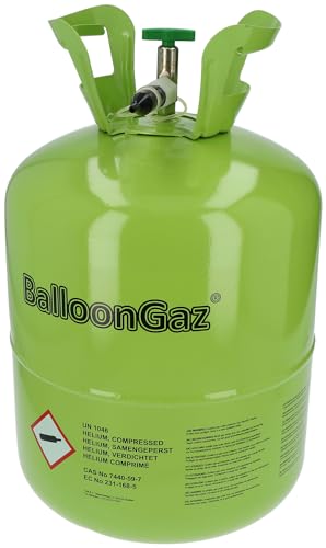 Folat 25203 BallonGaz Helium – 360 Liter Ballongas mit Füllventil für 50 Ideal für Geburtstage, Party, Hochzeit | Einweg Gasflasche aus recyclebarem Metall | Gas, Luftballons, Folienballons, Grün