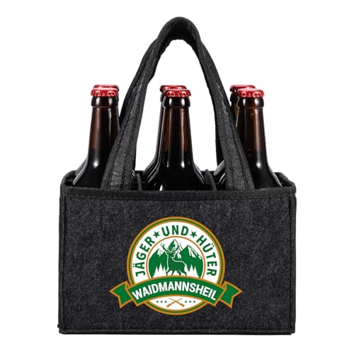 Anicy Jäger Geschenke, Jagd Zubehör Flaschentasche, Männerhandtasche Bier, Fuer Jaeger, Geschenke für Jäger und Hüter, Waidmannsheil