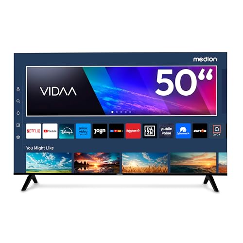 MEDION 125,7 cm (50 Zoll) Ultra HD Fernseher (Smart-TV, HDR10, VIDAA Store, Netflix, Prime Video, Disney+, DAZN, Paramount+, HbbTV, PVR, Bluetooth, MD 850200)