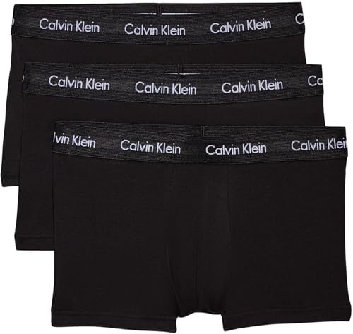 Calvin Klein Herren 3er Pack Boxershorts Low Rise Trunks Unterwäsche, Schwarz (Black W. Black Wb), XL