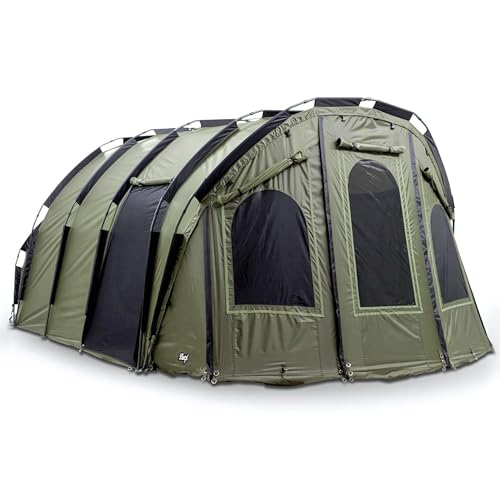 Lucx Bigfoot Bivvy Angelzelt für 4-6 Mann - XXL-Karpfenzelt mit Innenkabine, herausnehmbarer Bodenplane & One-Pole-System - wasserdicht