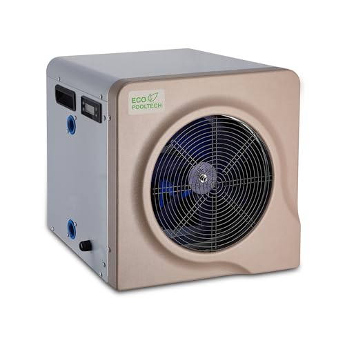 ECOPOOLTECH Mini Poolheizung Wärmepumpe Pool bis 30.000 l, Heizleistung max 3,9 kW 220V, Heizpumpen für Aufbau-Pools/Schwimmbecken