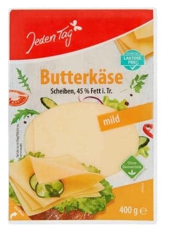 Jeden Tag Butterkäse Scheiben ohne Gentechnik 45%, 400 g
