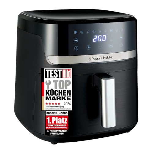 Russell Hobbs Heißluftfritteuse XXL 8,3L Rapid AirFryer [kompaktes Gehäuse, sehr leise, Pizza Ø 26cm] SatisFry (9 Programme, spülmaschinenfest, Fritteuse ohne Öl, TouchScreen,Grillen,Backen) 27632-56