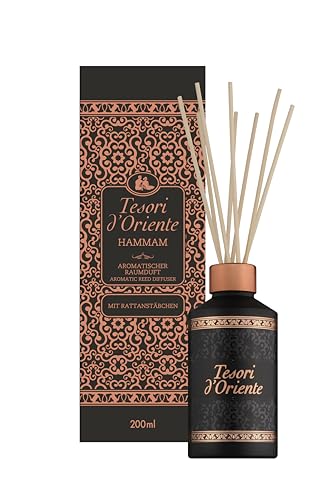 TESORI D’ORIENTE Duftstäbchen 'Hammam' | aromatischer Raumduft mit Orangenblüte, Mandarine & Amber | Sinnlicher Duft für eine orientalische Atmosphäre | Wellness-Ritual für Körper & Sinne | 200ml