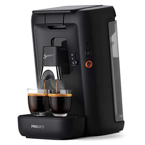 Philips Senseo Maestro Kaffeepadmaschine mit Kaffeestärkewahl und Memo-Funktion, 1,2 Liter Wasserbehälter, Grünes Produkt, Farbe: Schwarz (CSA260/60)