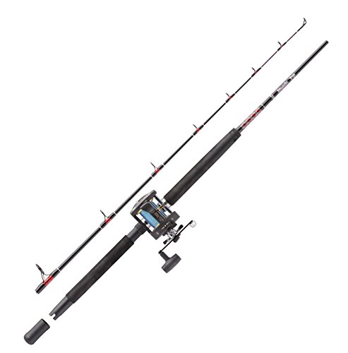 Abu Garcia Muscle Tip Boat Fishing Ruten und Rollen Combo Set, Schwarz/Rot