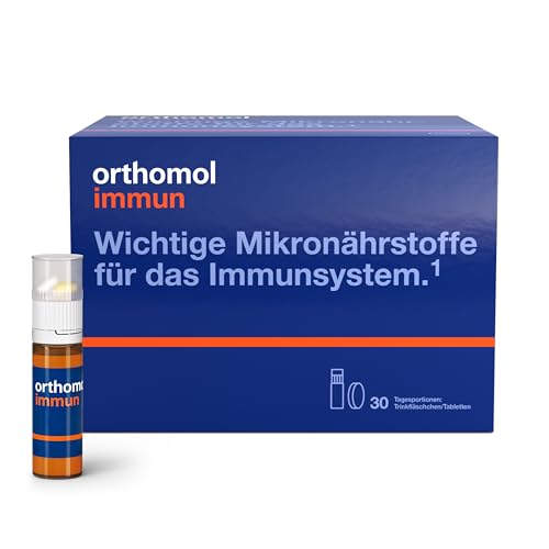 Orthomol Immun Trinkfl/Tabl: 25 wichtige Nährstoffe zur Unterstützung des Immunsystems*, u.a. mit Vitamin C, Vitamin D & Zink als Beitrag zu einer normalen Funktion des Immunsystems, 30 Tagesportionen