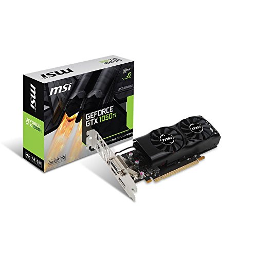 MSI V809-2404R GeForce GTX 1050 TI 4GT LP 4GB Nvidia GDDR5 1x HDMI, 1x DP, 1x DL-DVI-D, 2 Slot Low Proflie, Afterburner OC, Nvidia G-Sync, Grafikkarte, Schwarz
