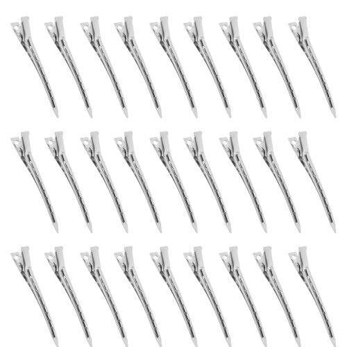 36 Stück Silberne Haarspangen Damen, 9cm Metall Haarklammern für Friseurbedarf & Haarstyling, Abteilklammern für Salon und Privatgebrauch