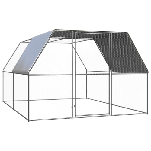 Massbinet Outdoor Hühnerkäfig Freilaufgehege hühnergehege freilauf groß 3x4x2 m Verzinkter Stahl