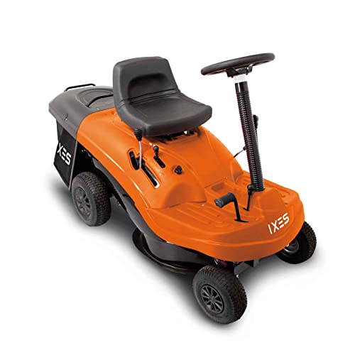 IXES Benzin Aufsitzrasenmäher Aufsitzmäher IX-BRT-610 | Rasentraktor mit 6,5 PS | 61cm Schnittbreite | 5-fache Schnitthöhenverstellung | E-Start | 150 L Auffangsack | 4 Vorwärts /- 1 Rückwärtsgang