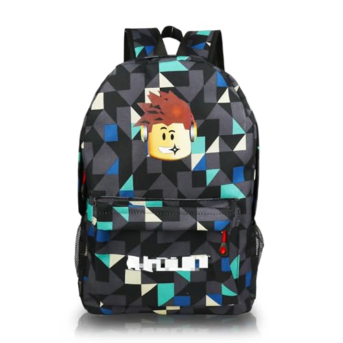Ainvliya Ro-blx Kinder Rucksack, Cartoon Thema Kinderrucksäcke für von 3-12 Jahren, Einstellbare Wasserdichte Schulrucksack Reisetasche Kindergartenrucksack Druck Rucksack Jugendlichen