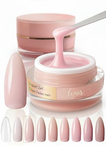 No File Aufbaugel für Gelnägel 15ml Blossom ROSA als UV Gel zur Nagelverlängerung SELBSTGLÄTTEND OHNE FEILEN · für UV & LED geeignet, Lynis-Nailshop.de