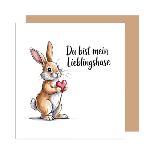 Edition Seidel Premium quadratische Glückwunschkarte zum Valentinstag mit Umschlag. Grußkarte Karte Liebe Liebeskarte Jahrestag Hochzeitstag Spruch für Mann Frau Paar Hase Niedlich (VTQ111 SW026)
