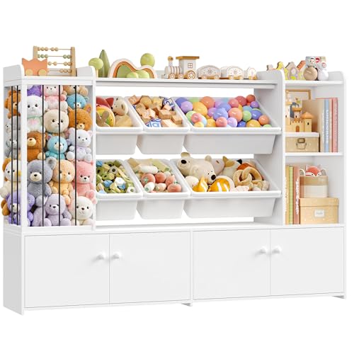 FOREHILL 137cm Kinderregal für Kuscheltier Aufbewahrung, Kinderzimmer Möbel