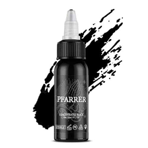 PFARRER Farbe black 1oz(30ml) hautfreundlich Farbe Ink schwarz Concentrated Black Tinte TI7003-30-002