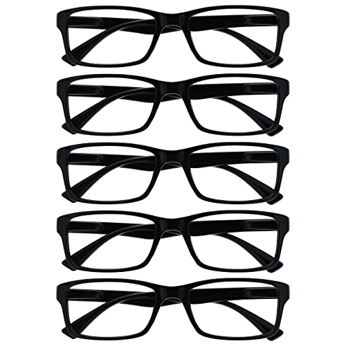 OPULIZE Die Lesebrille Unternehmen Schwarz Wert 5er-Pack Herren Frauen Designer Stil Leser RRRRR92-1 +2,50