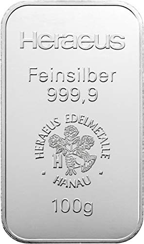Heraeus 100 Gramm Silberbarren