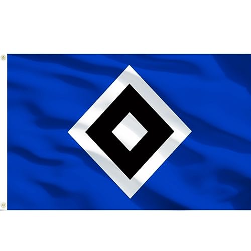 Fenglfly Herstellerflagge aus Hamburger SV HSV Hoisting flagge Double Sided 3x5FT Polyesterfahne mit zwei Metallösen und doppelt genäht.