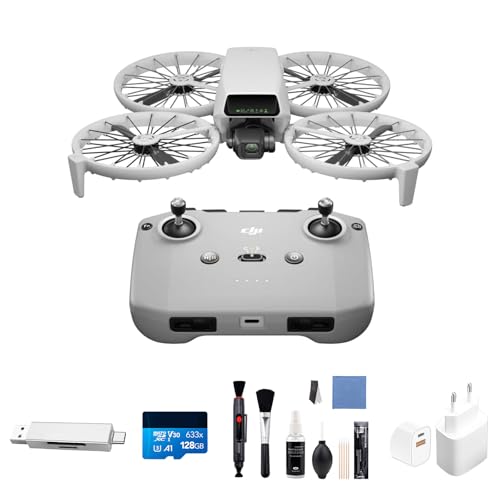 DJI Flip Bundle - Mini Drohne mit 4K Kamera, < 249 g, Follow Me Funktion, 13 km Videoübertragung, Handstart, autom. Rückkehr, 31 min Flugzeit, mit Kartenleser, Speicherkarte