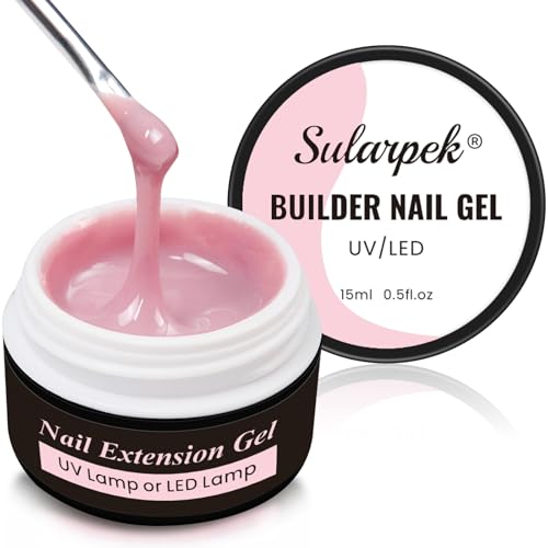 Sularpek Gel Nnägel, 15ml Aufbaugel für Gelnägel, Acrylgel für Nägel, UV Nagellack für Nägel Reparatur, Verstärkungsverlängerung für Nagelstudio (Baby Pink)