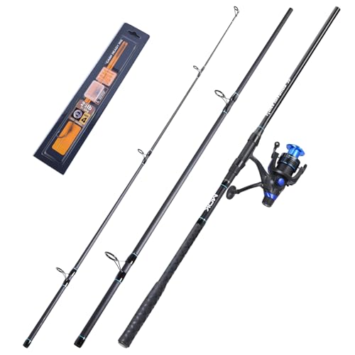 Sougayilang Karpfen Rute und Rolle Combo, 3-Abschnitt High - Qualität Carbon Angelrute und Karpfen Reel Angelset mit Angelschnur Haken Rigs-27