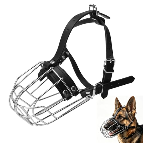 Hundemaulkorb,Deutscher Schäferhund Maulkorb aus Metall – Verstellbarer Draht-Hundemaulkorb für mittelgroße & große Hunde – Schützt vor Beißen, Kauen,Bellen – Robust & Langlebig (Größe M)