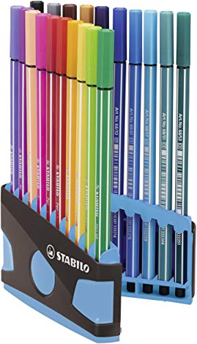STABILO - Premium-Filzstift - Pen 68 ColorParade - 20er Tischset in anthrazit/hellblau