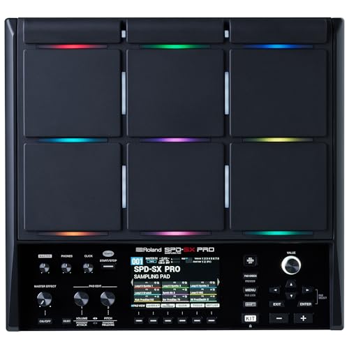 Roland SPD-SX PRO Sampling Pad | Das Sampling Pad Topmodell für Drummer & andere Musiker | 9 Spieloberflächen, 8 externe Trigger-Eingänge, Farbdisplay, anpassbare Pad-LEDs, integrierte Effekte & mehr