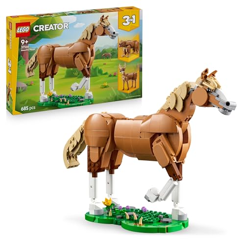 LEGO Creator 3in1 Prächtiges Ross - Pferde Spielzeug - Baue eine Bären- oder Hirschfigur - Geschenk zum Geburtstag für Mädchen und Jungen ab 9 Jahren - 31166