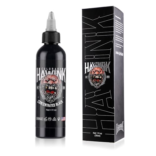 HAWINK Professionelle Tattoo Farbe Concentrated Black Tattoo Ink Schwarze 1 Flasche mit 4 oz (120ml) TI203-120-002