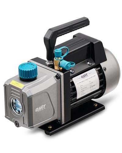Orion Motor Tech Vakuumpumpe 3.5CFM 1-Stufige Unterdruckpumpe 100L/Min 186W 5 Pa Kompatibel mit R12, R22, R134a, R410a, R502, AC Vakuumpumpe für Fahrzeugklimaanlagen, Harzentgasung, Öl Ink.