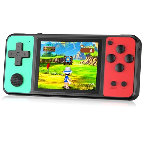 ZHISHAN 32 Bit Handheld Spiele für Kinder Eingebaute 139 Videospiele,3.0“ IPS Bildschirm Wiederaufladbar Arcade Gaming Player,Elektronisches Spielzeug für Jungen Mädchen Grün Rot