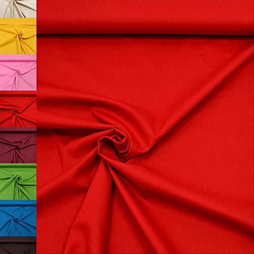 MAGAM-Stoffe Sophie Baumwollstoff Uni 100% Baumwolle Oeko-Tex Meterware 50cm (14. Rot)