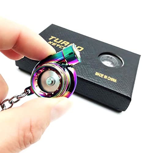 IGRARK Elektro Turbo Schlüsselanhänger, Auto Metall Turbolader Schlüsselanhänger mit Sound & Licht, Spinning Modell Metall Anhänger Schlüssel, Keychain Ring Key Hülsenlager für Geschenk