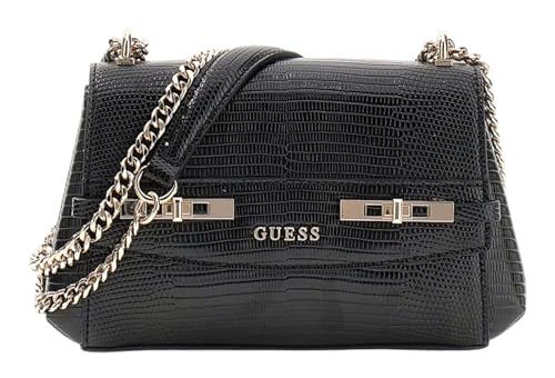 GUESS Schultertasche Abendtasche Melinda Mini Convertible Xbody Flap Bag Black schwarz