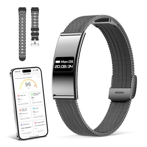 Fitness Tracker Smartwatch Damen Herren, 24H Herzfrequenz- und SPO₂-Monitor, Schlafmonitor, 20 Sportmodi, Schrittzähler, IP68 Wasserdicht, Smartwatch mit 2 Armbändern für Android iOS (Schwarz)